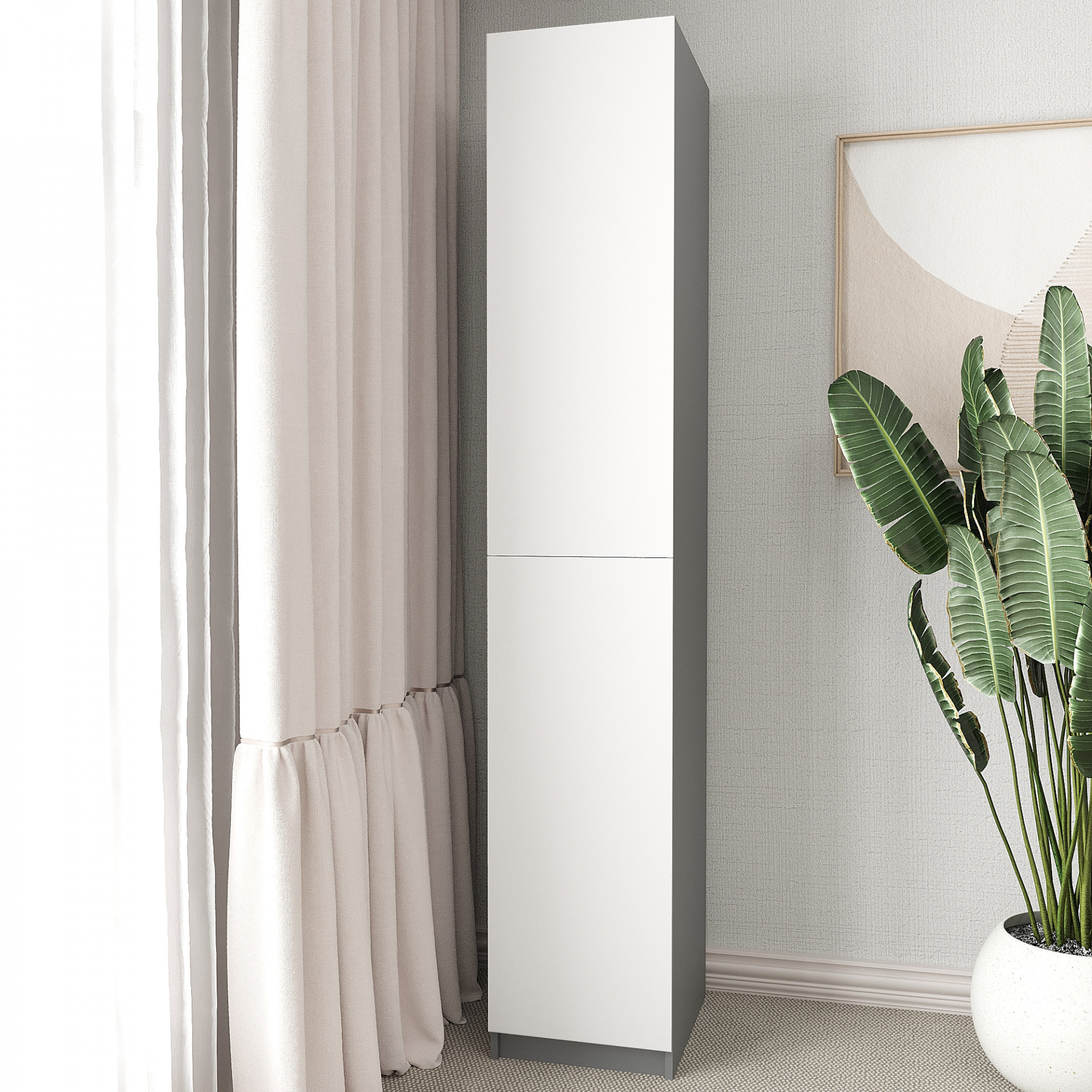 Шкаф-пенал 220х60х50 см KOD- ШК-Ейр (белый фасад)