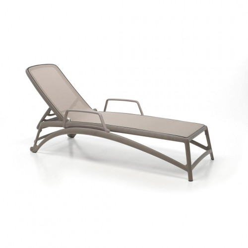 Шезлонг Nardi Outdoor ATLANTICO бежевый (текстиль тортора, белый)