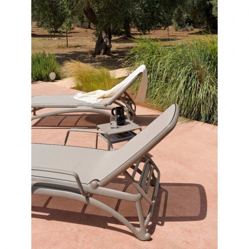 Шезлонг Nardi Outdoor ATLANTICO бежевый (текстиль тортора, белый)