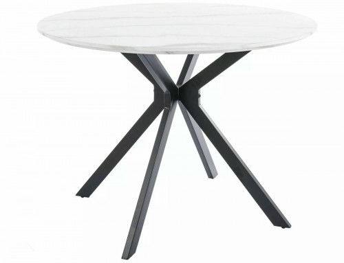 Комплект обеденный SIGNAL: стол Aster белый  с эф. мрамора + 3 стула Tello Bjorn