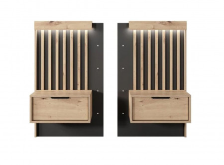 Тумбы прикроватные Perfect Home Талли / Tally с 2 ящиками 1S/51 Дуб артизан/антрацит