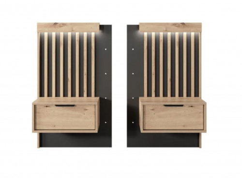Тумбы прикроватные Perfect Home Талли / Tally с 2 ящиками 1S/51 Дуб артизан/антрацит