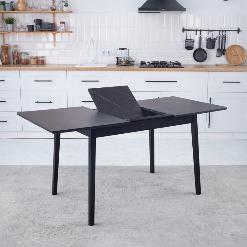 Комплект обеденный Ont- Леонардо 120 черный черные ножки + 4 стула Piado серый