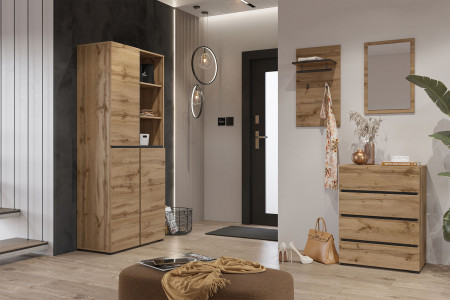 Комплект для прихожей Helvetia CROSS (дуб вотан-черный)