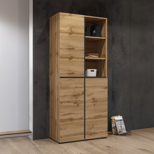 Комплект для прихожей Helvetia CROSS (дуб вотан-черный)