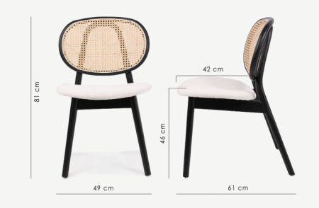 Стул обеденный CRV- Elegant Savanna beige black wood, бежево-черный