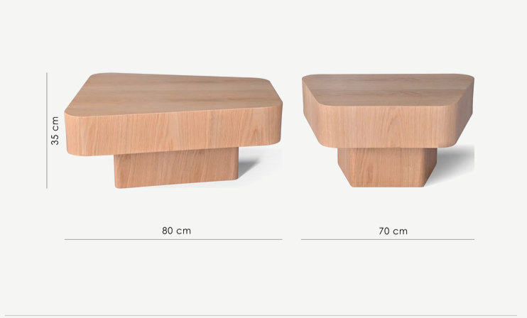 Стол кофейный CRV- Dominic, Oak nature top and base 80 см,натуральный