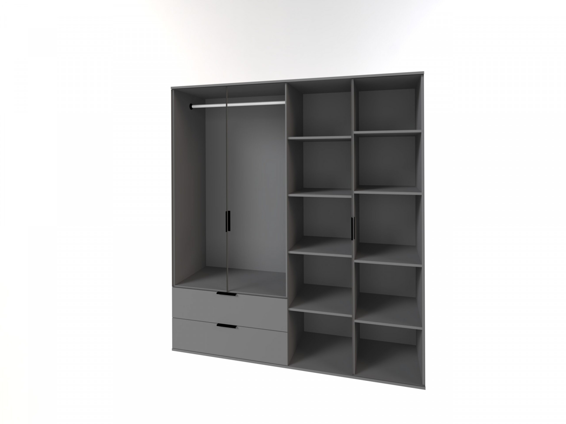 Шкаф с полками на 2 шухляды и 3 двери ViA- Сити СЛ-13