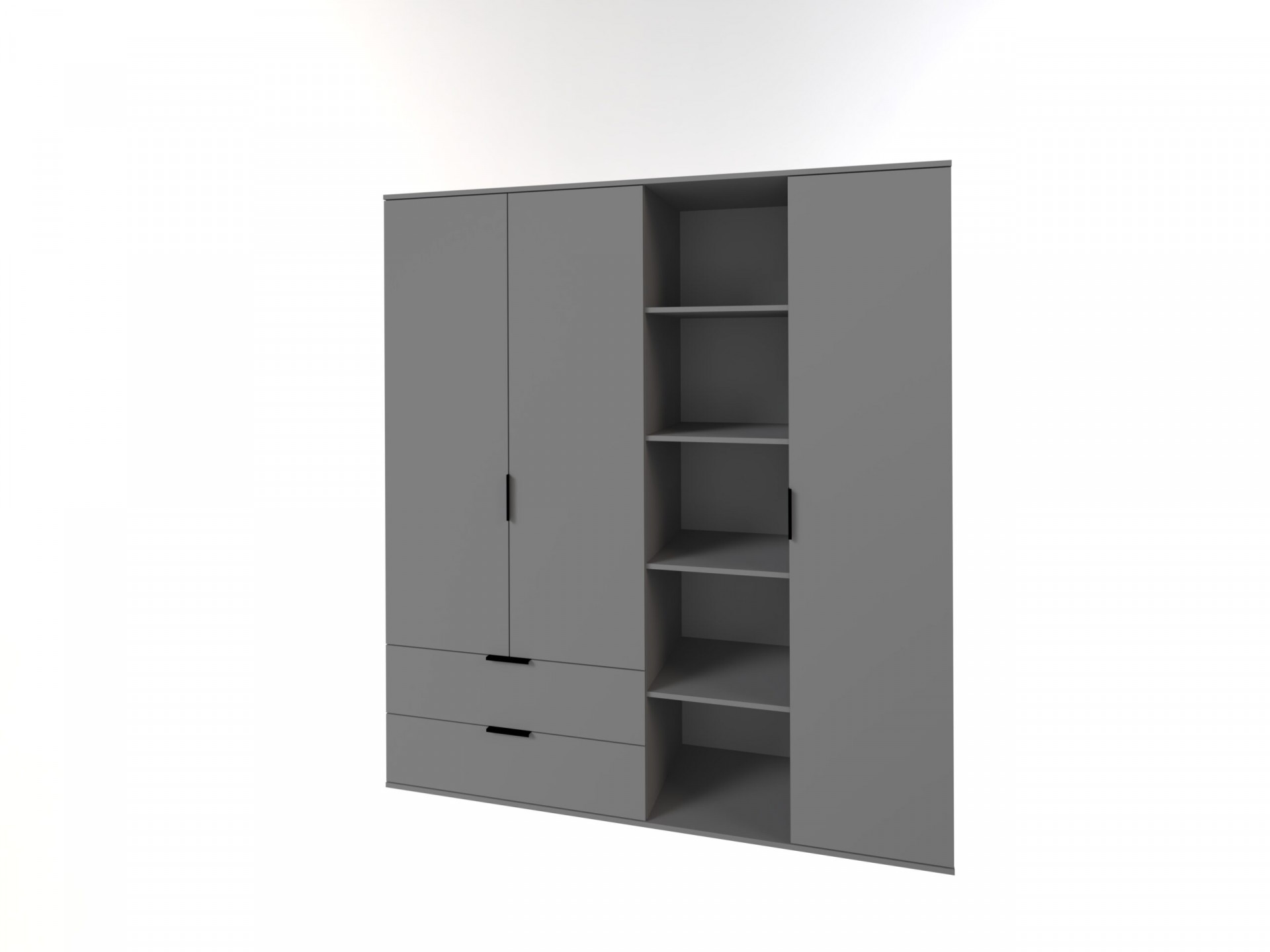 Шкаф с полками на 2 шухляды и 3 двери ViA- Сити СЛ-13