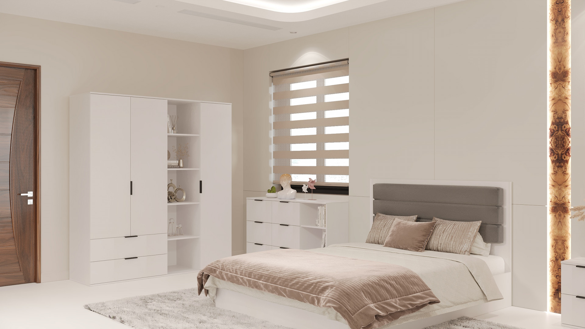 Шкаф с полками на 2 шухляды и 3 двери ViA- Сити СЛ-13