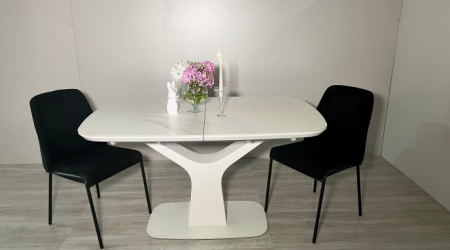 Стол керамический модерн EVRO- Utah Т7083 белый ZH01 (140+40)