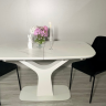 Стол керамический модерн EVRO- Utah Т7083 белый ZH01 (140+40)