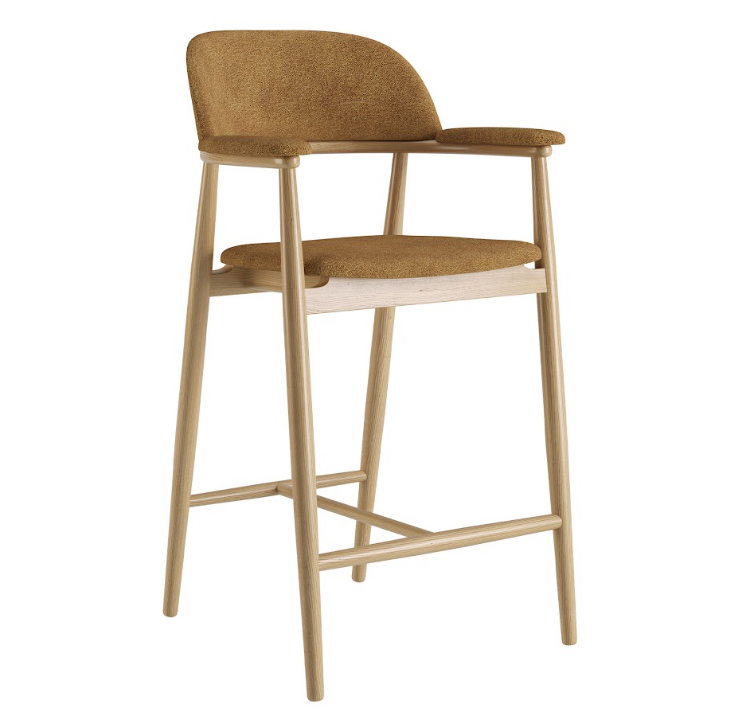 Стул полу барный LVK- Terra натуральный ясень ткань (Node 11) 