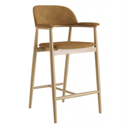 Стул полу барный LVK- Terra натуральный ясень ткань (Node 11) 