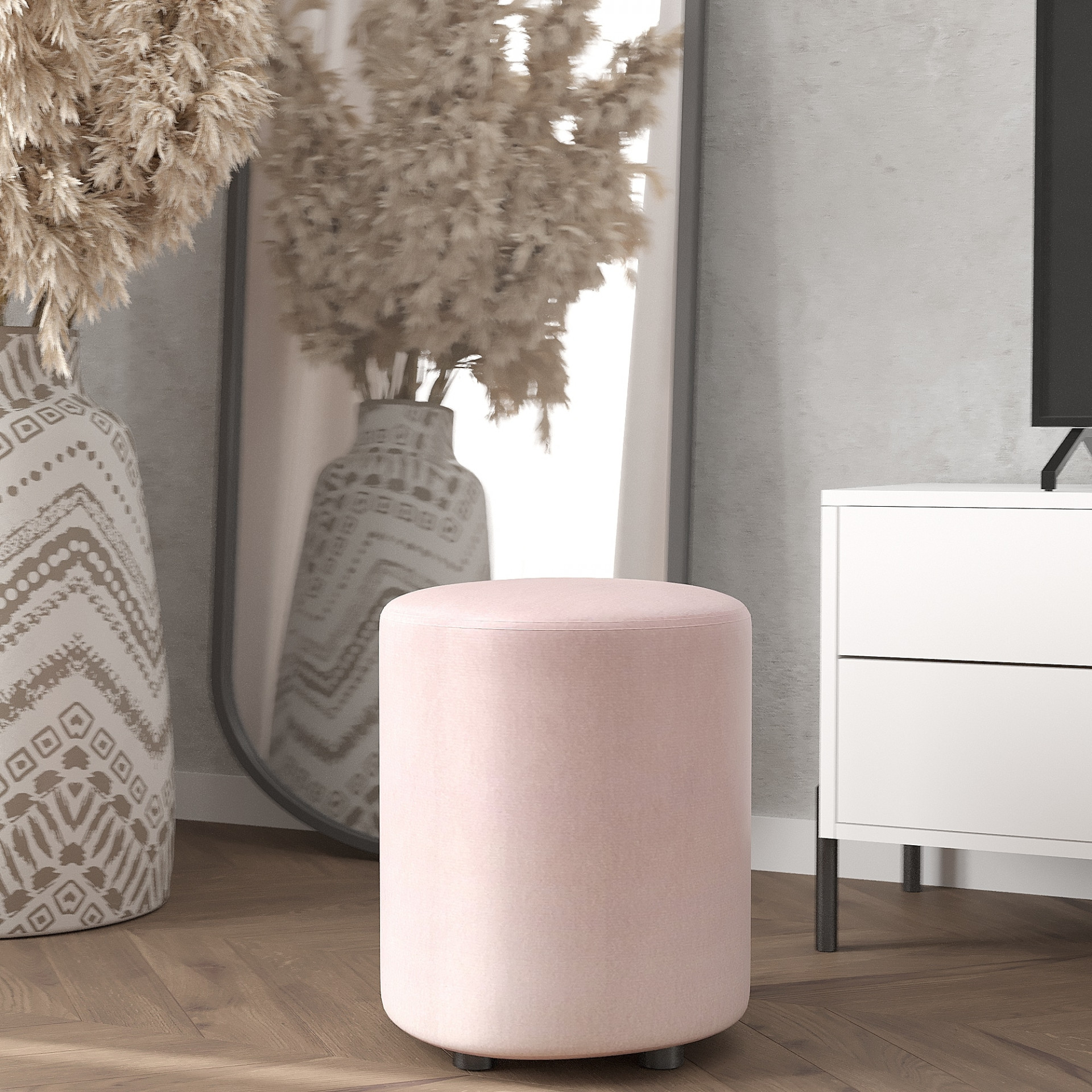 Пуф на маленьких ножках 42х35 KOD- Пуф-2 (ткань велюр)