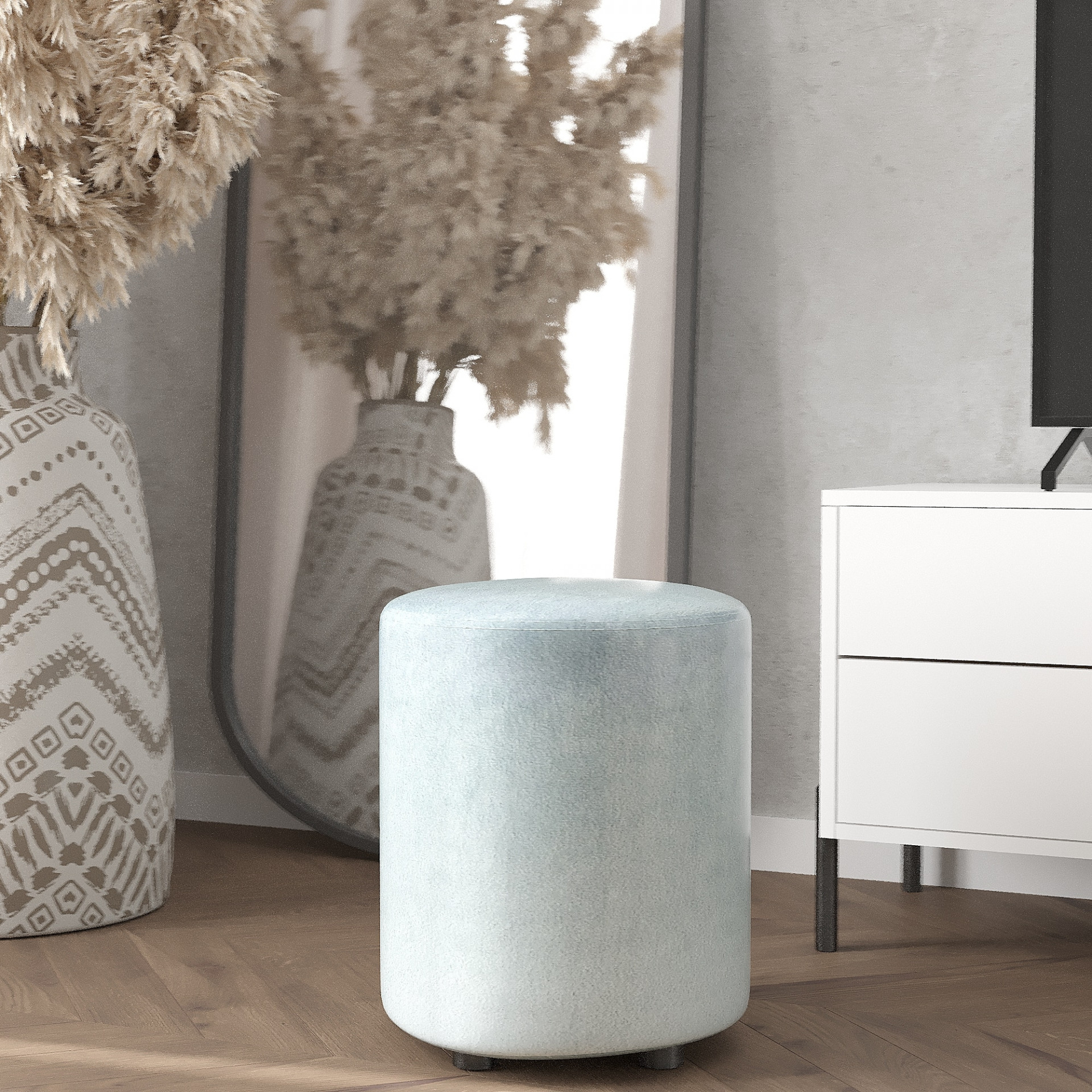 Пуф на маленьких ножках 42х35 KOD- Пуф-2 (ткань велюр)