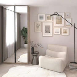 Шкаф с зеркалами 240х100х52 cм KOD- ШК-100 ящ 2,4 зеркало