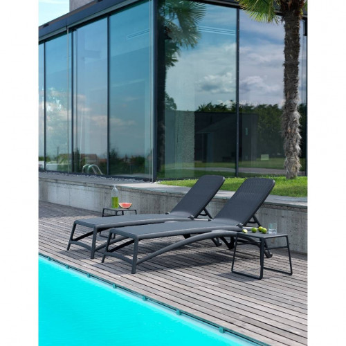 Шезлонг Nardi Outdoor ATLANTICO черный (текстиль антрацит)