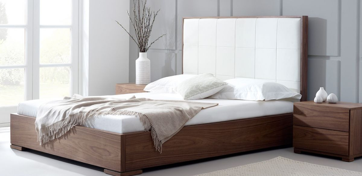 Кровать деревянная с мягким изголовьем WDS- Porto