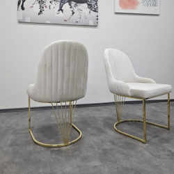 Стул обеденный Art-Deco EXI- PRADO LIGHT BEIGE BF03 GOLD 
