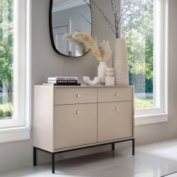 Комод Perfect Home Моно/Mono 2-дверный с 2 ​​ящиками, черные ножки MKSZ104 Беж песочный