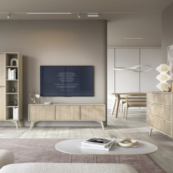 Гостиная Perfect Home Форест / Forest:стеллаж, комод, ТВ-тумба. Беж песочный/ель сканди