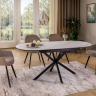 Стол SIGNAL Gaston CERAMIC 140(180)*80 БЕЛЫЙ/ЧЕРНЫЙ