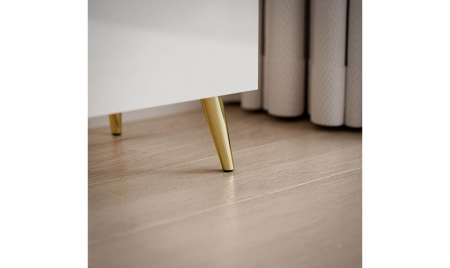 Тумба ТВ 2Ш TOP- Моника белый глянец/золото 