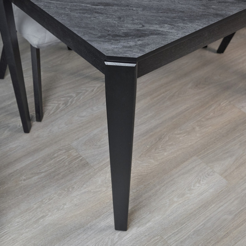 Комплект обеденный Ont- Рикардо 120 черный + 4 стула Даниэль серые