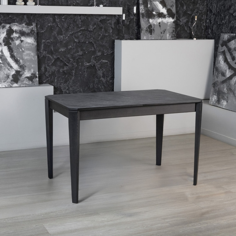 Комплект обеденный Ont- Рикардо 120 черный + 4 стула Даниэль серые