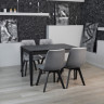 Комплект обеденный Ont- Рикардо 120 черный + 4 стула Даниэль серые