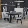 Комплект обеденный Ont- Рикардо 120 черный + 4 стула Даниэль серые