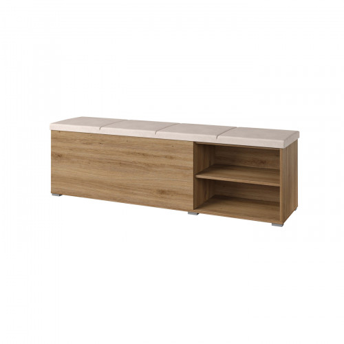 Банкетка с ящиком для хранения Helvetia VERTINA 24DBNH89 (дикий дуб/ дуб-песочно-бежевый)