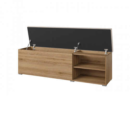 Банкетка с ящиком для хранения Helvetia VERTINA 24DBNH89 (дикий дуб/ дуб-песочно-бежевый)