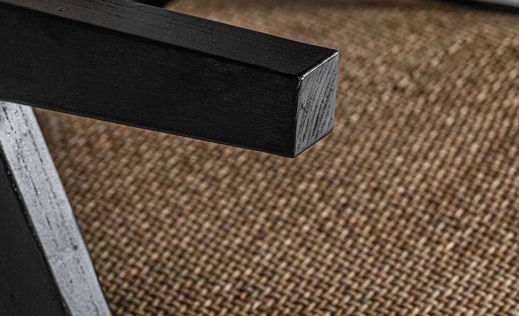 Стул обеденный с подлокотниками CRV- Luxe Black wood, черное дерево