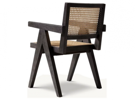 Стул обеденный с подлокотниками CRV- Luxe Black wood, черное дерево