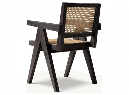 Стул обеденный с подлокотниками CRV- Luxe Black wood, черное дерево