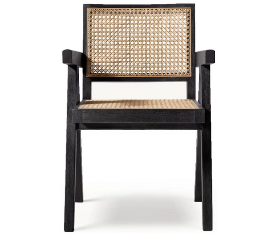 Стул обеденный с подлокотниками CRV- Luxe Black wood, черное дерево