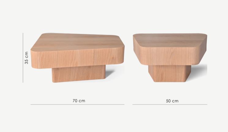 Стол кофейный CRV- Dominic,Oak nature top and base 70 cm,натуральный