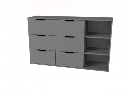 Комод с полками на 6 шухляд ViA- Сити СК-5