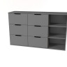 Комод с полками на 6 шухляд ViA- Сити СК-5