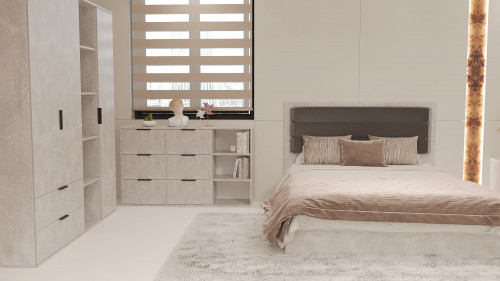 Комод с полками на 6 шухляд ViA- Сити СК-5