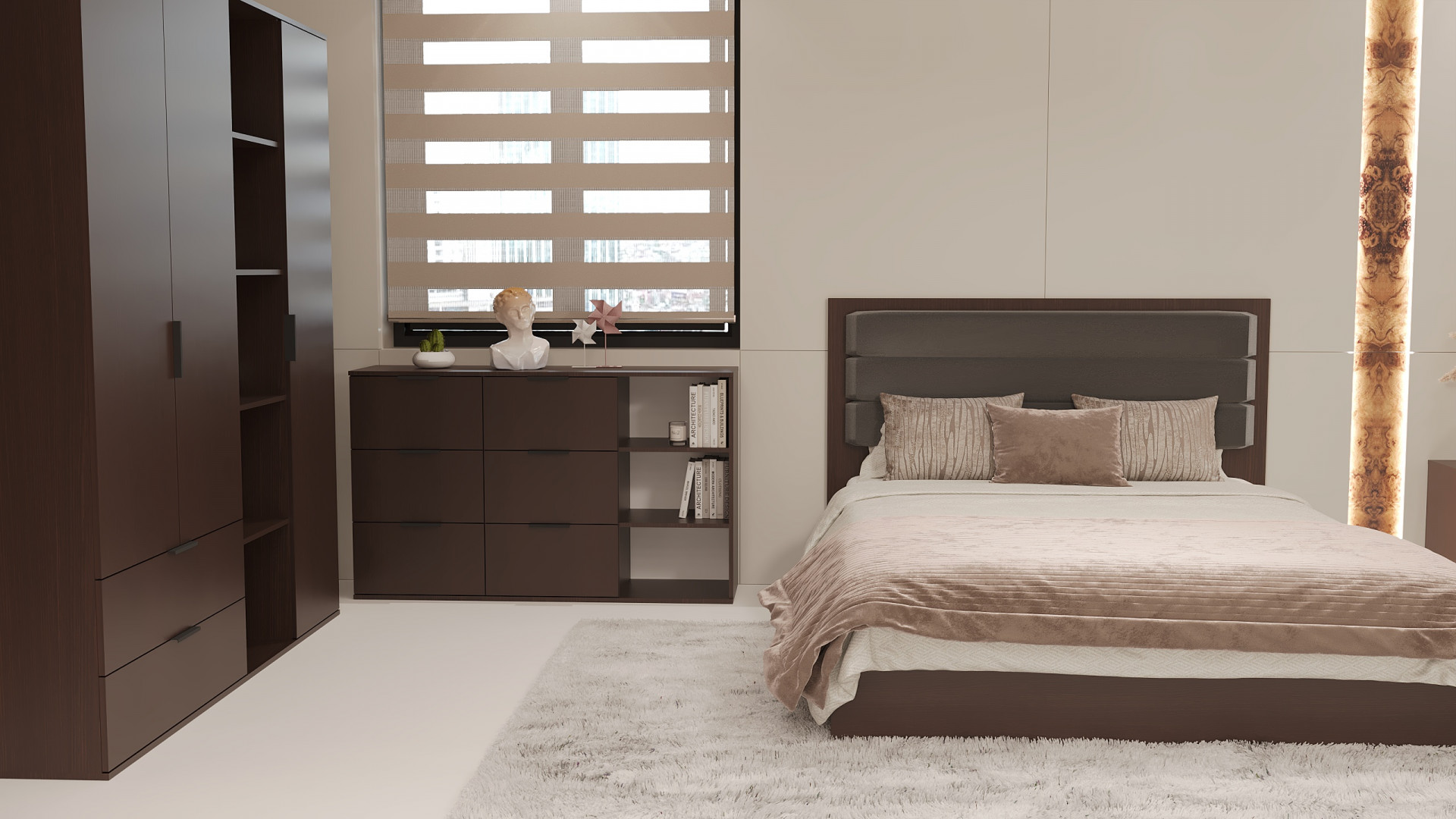 Комод с полками на 6 шухляд ViA- Сити СК-5