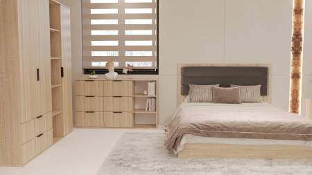 Комод с полками на 6 шухляд ViA- Сити СК-5