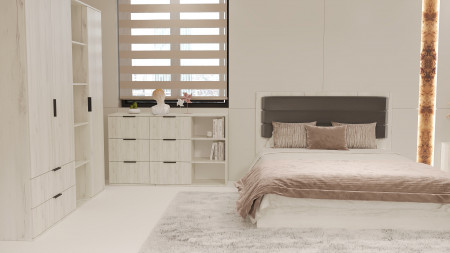 Комод с полками на 6 шухляд ViA- Сити СК-5