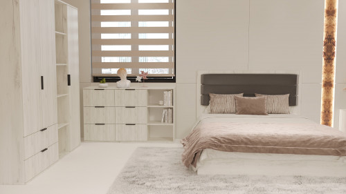 Комод с полками на 6 шухляд ViA- Сити СК-5