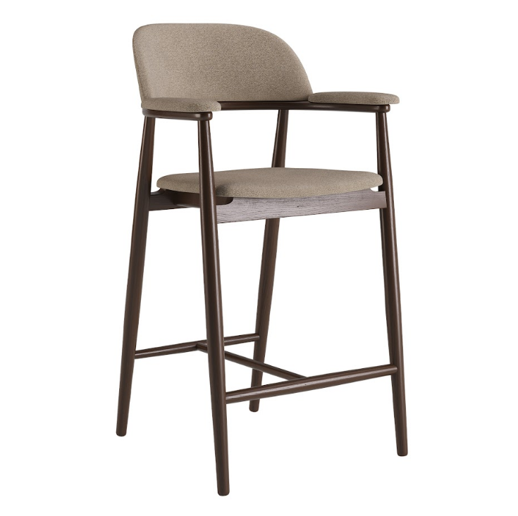 Стул полу барный LVK- Terra темный орех ткань (Node 8) 