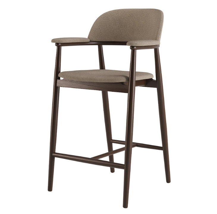 Стул полу барный LVK- Terra темный орех ткань (Node 8) 