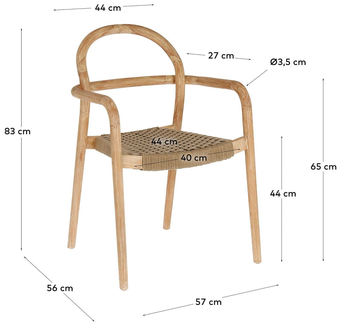 Стул Kave Home SHERYL CC5078J12 (бежевый)