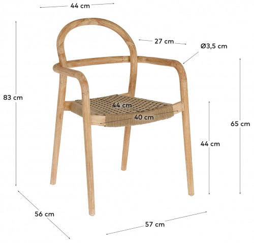 Стул Kave Home SHERYL CC5078J12 (бежевый)
